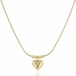 Naszyjnik złoty ze stali szlachetnej z dmuchanym sercem