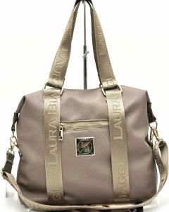 Laura Biaggi damska torebka shopper sportowa fango – pojemna 